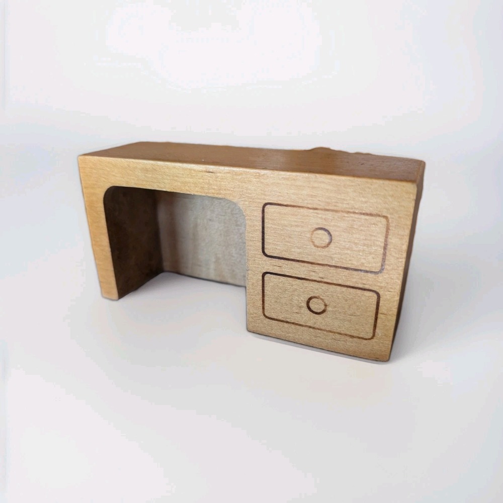 Vintage Creative Playthings Wood Dollhouse Desk Finland